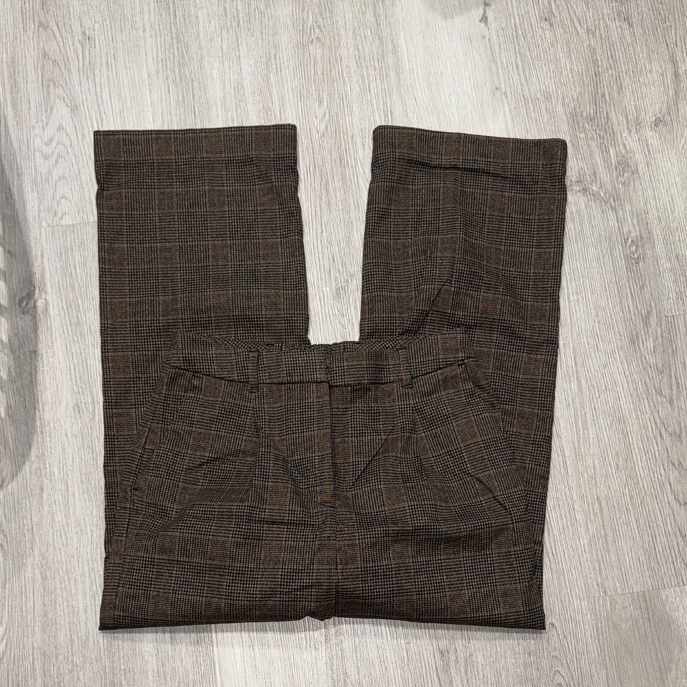 Old Navy Women's Brown Checkered Wide Leg Pants